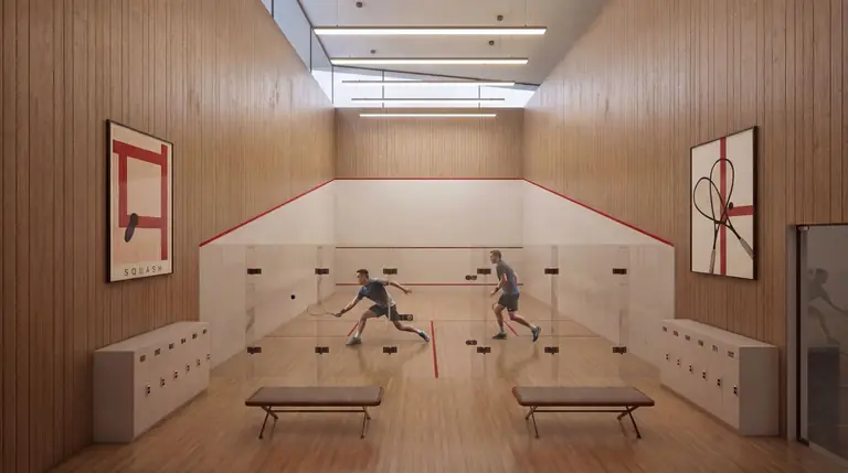 The double squash court in the clubhouse at Yashada EVO, Punawale
