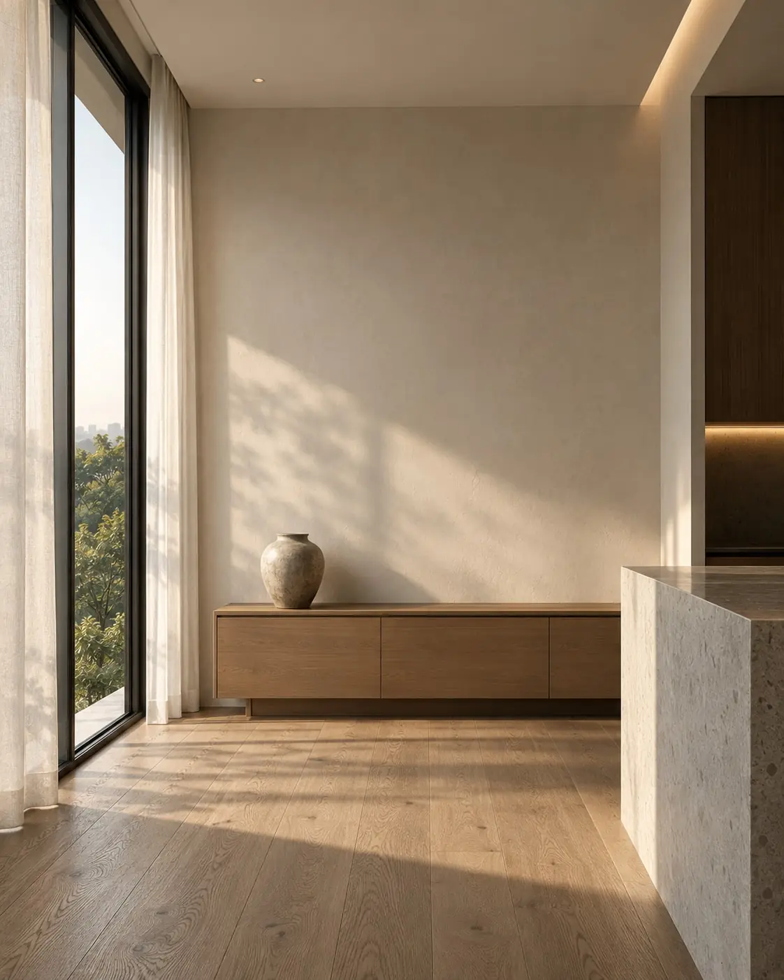 Calm interior of a 3 bed residence at Prime Mundhwa