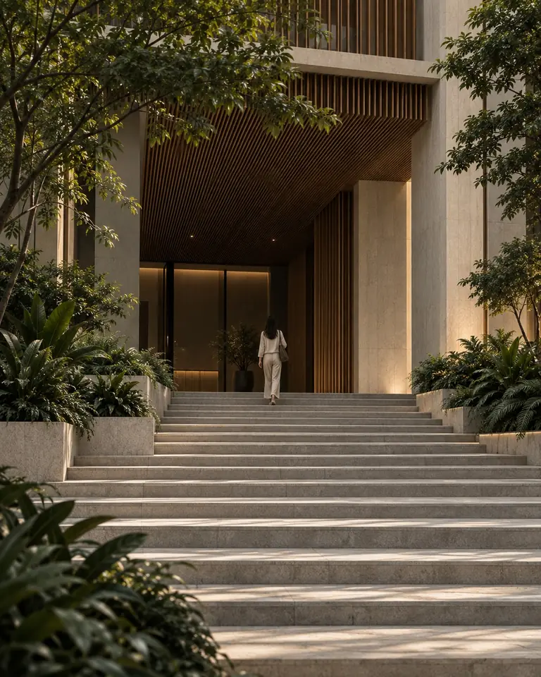 Resident on the approach steps at Prime Mundhwa
