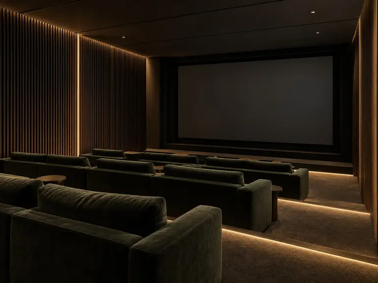 Private mini theatre with tiered seating at Prime Mundhwa
